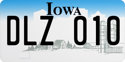 IA license plate DLZ010