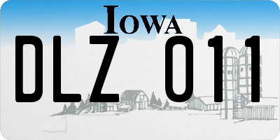 IA license plate DLZ011