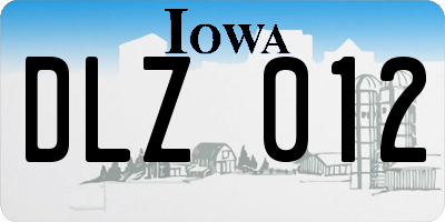 IA license plate DLZ012