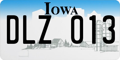 IA license plate DLZ013