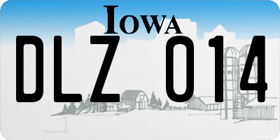 IA license plate DLZ014