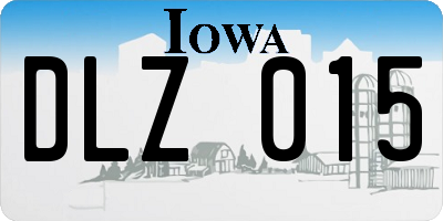 IA license plate DLZ015