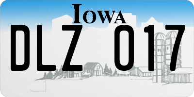 IA license plate DLZ017