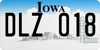 IA license plate DLZ018