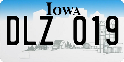 IA license plate DLZ019