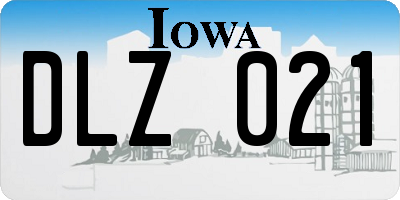 IA license plate DLZ021