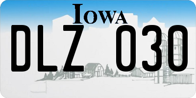 IA license plate DLZ030