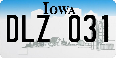 IA license plate DLZ031