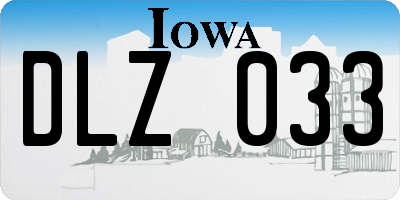 IA license plate DLZ033