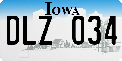 IA license plate DLZ034