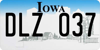 IA license plate DLZ037