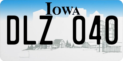 IA license plate DLZ040