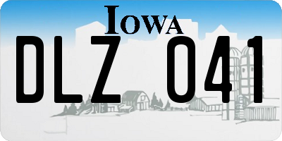 IA license plate DLZ041