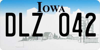 IA license plate DLZ042