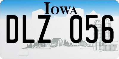 IA license plate DLZ056