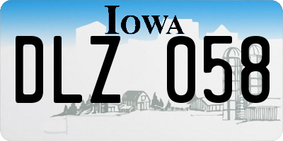 IA license plate DLZ058