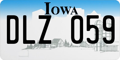 IA license plate DLZ059