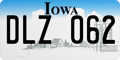IA license plate DLZ062