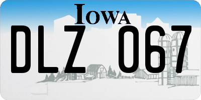 IA license plate DLZ067