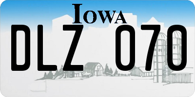 IA license plate DLZ070