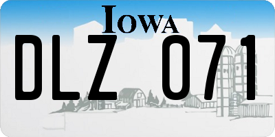 IA license plate DLZ071