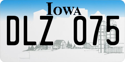 IA license plate DLZ075