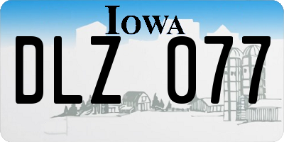 IA license plate DLZ077