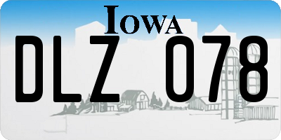 IA license plate DLZ078