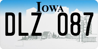 IA license plate DLZ087
