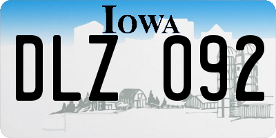 IA license plate DLZ092
