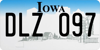 IA license plate DLZ097
