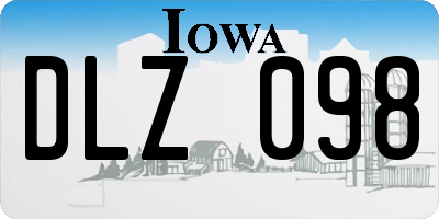 IA license plate DLZ098