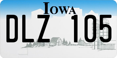IA license plate DLZ105