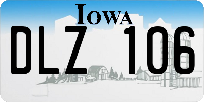 IA license plate DLZ106