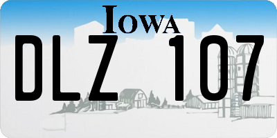IA license plate DLZ107