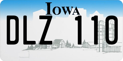 IA license plate DLZ110