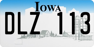 IA license plate DLZ113