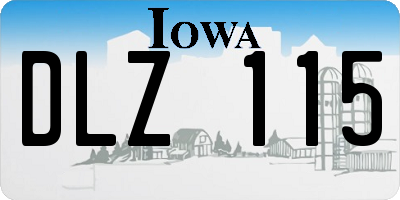 IA license plate DLZ115