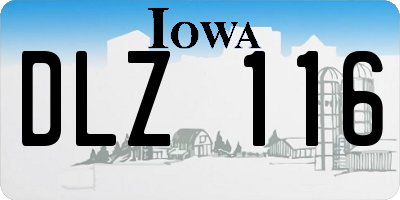 IA license plate DLZ116