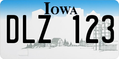 IA license plate DLZ123