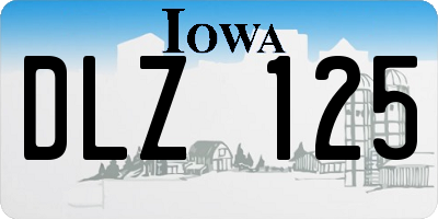 IA license plate DLZ125