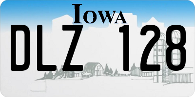 IA license plate DLZ128