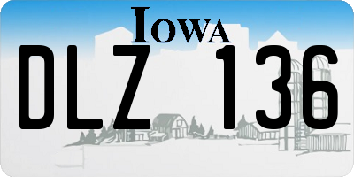 IA license plate DLZ136