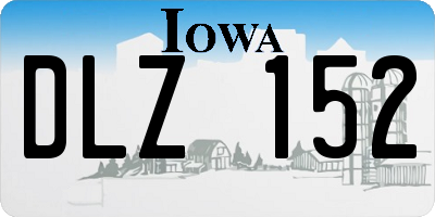 IA license plate DLZ152