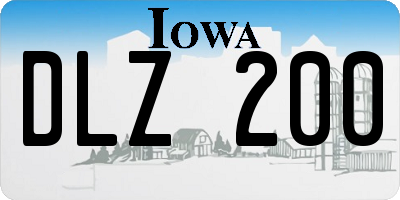 IA license plate DLZ200