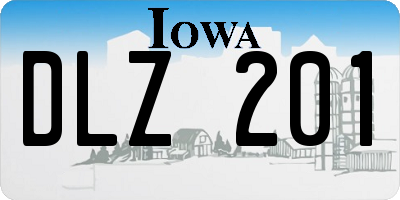 IA license plate DLZ201