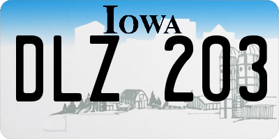 IA license plate DLZ203