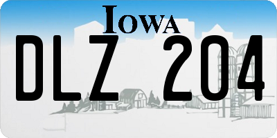 IA license plate DLZ204
