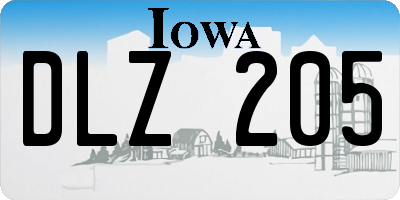 IA license plate DLZ205