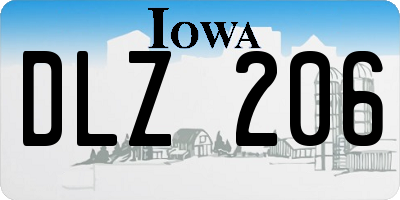 IA license plate DLZ206
